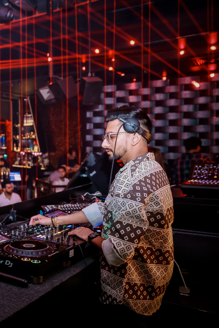 DJ Bloodshedder playing a packed dance floor set at Boudoir, Dubai.