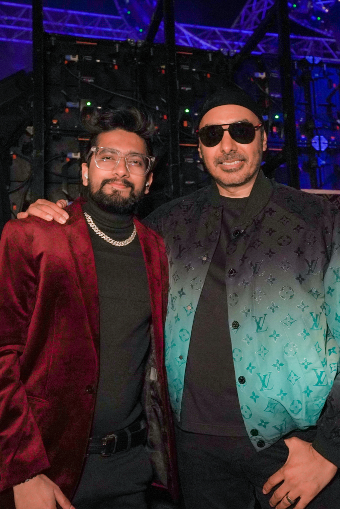 DJ Bloodshedder with Punjabi singer Sukhbir Singh in Dubai.