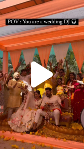 Instagram reel thumbnail of DJ Bloodshedder is entertaining guests at a Punjabi-Sindhi wedding celebration in Ujjain.